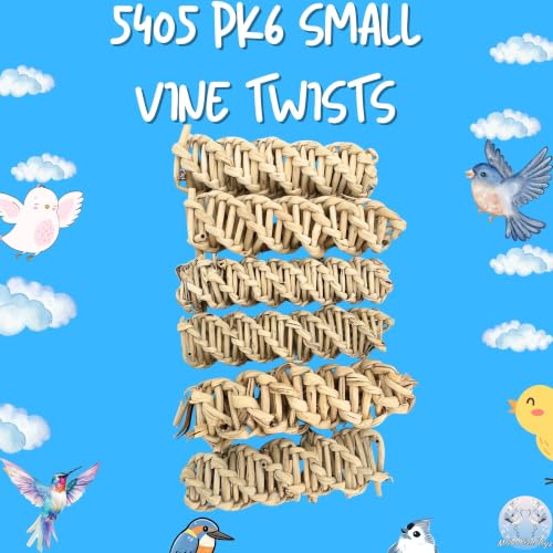 5305 Small Vine Twists Pk6 - Natural Bird Foraging Toys - size: Pack 6