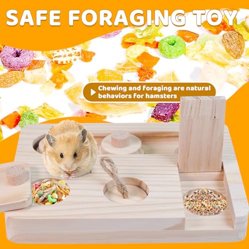 VolksRose Guinea Pig Foraging Toys, 6 in 1 Hamster Enrichment Toys for Boredom, Small Animal Cage Accessories for Rat, Chinchilla, Gerbil, Syrian, Rabbit, Bunny (A)