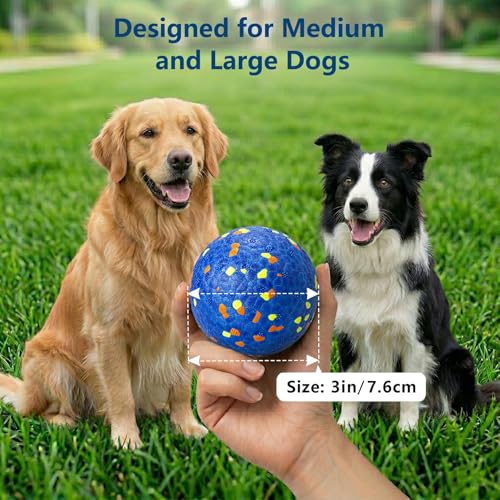 E-TPU Dog Balls, Tough High-Bounce Floating Fetch Toys, 2 Sizes - color: Blue & Orange (2-Pack), size: Medium (3" diameter)