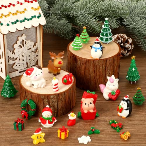 56Pcs Mini Christmas Resin Figures for Snow Globe and DIY Decors - style: Christmas Style