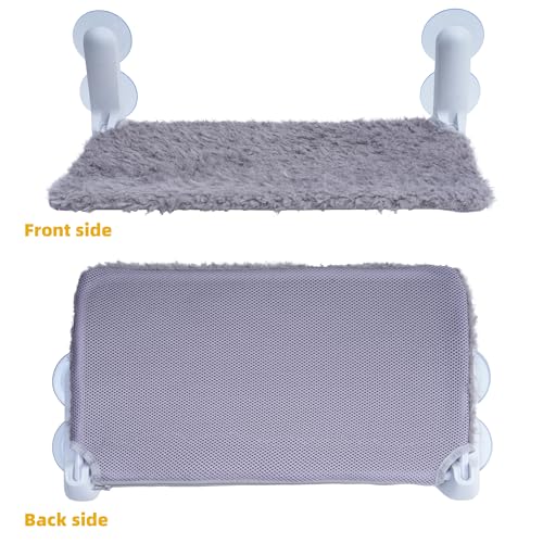 YUNIQUE Cat Window Perch, Upturned Edge Bracket, Portable Wall Hammock for Indoor Cat, Grey - color: Grey