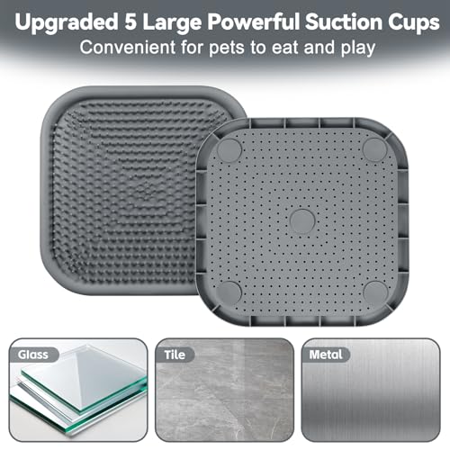 Snuffle Mat for Dogs 23.6" x 23.6" Silicone Large Slow Feeder Mat, Grey - color: Grey:23.6"x23.6"