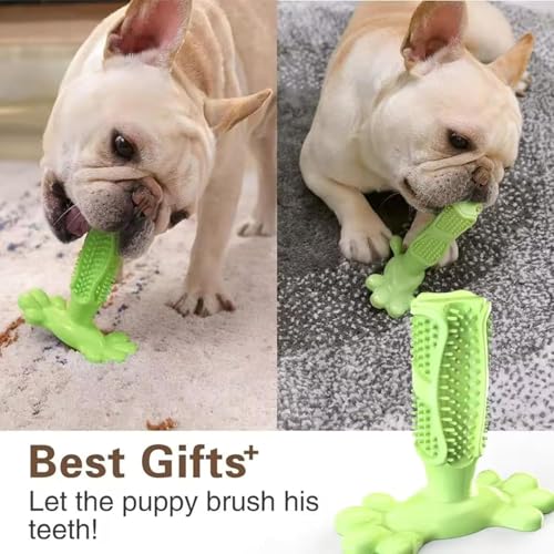 Dog Chew Toy Toothbrush Stick for Aggressive Chewers, Interactive Dog Toy - color: Green, size: L