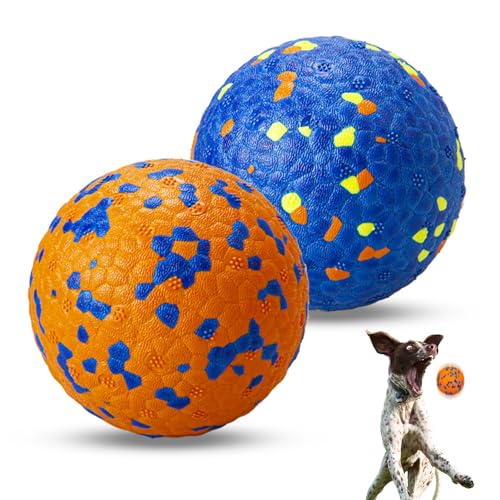 E-TPU Dog Balls, Tough High-Bounce Floating Fetch Toys, 2 Sizes - color: Blue & Orange (2-Pack), size: Medium (3" diameter)