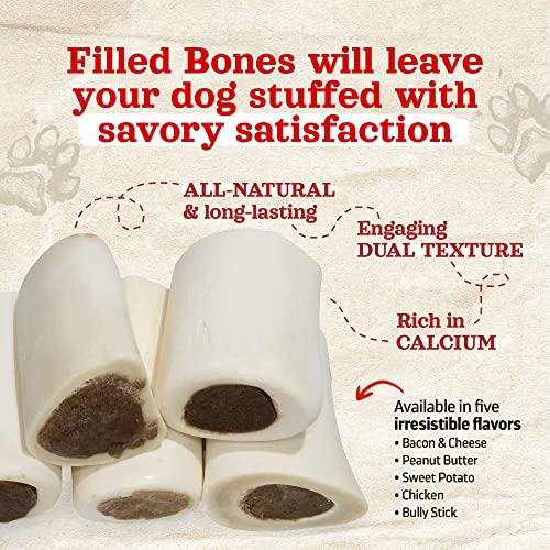 Natural Farm Chicken Filled Bones (3-4 Inch, 6 Pack), Limited Ingredient, Natural Stuffed Dental Dog Bone Treats for Dogs, Made with Real Chicken - size: 3-4" Chicken Flavor, 6 Count