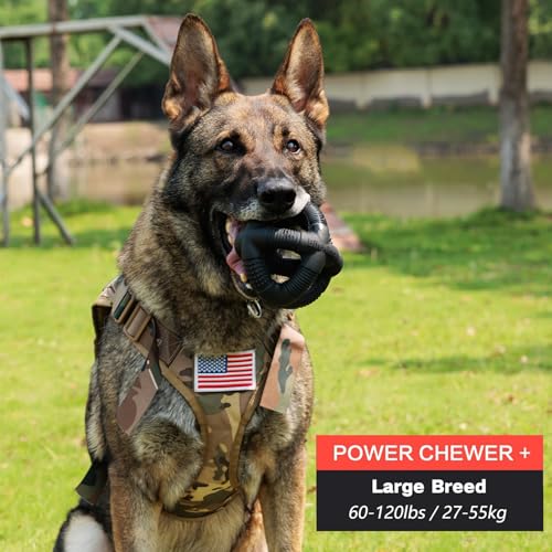 Natural Rubber Dog Balls for Large Aggressive Chewers - Lifetime Replacement - Indestructible and Durable Dog Toys for Large Breed, Black - color: Black