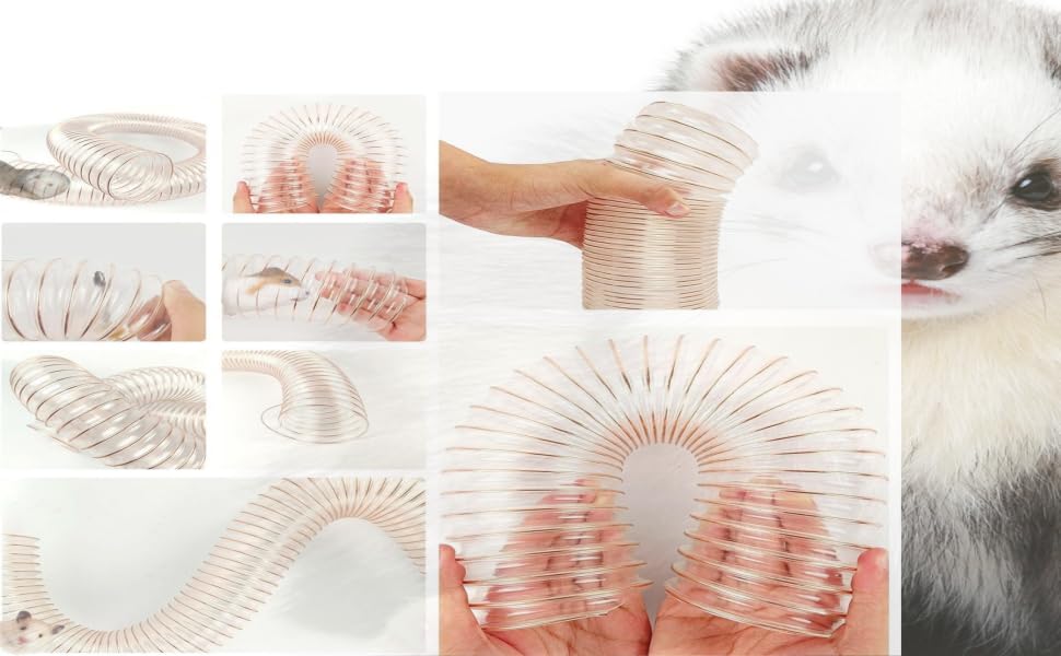 Pet Products Transparent Thru-Way - 46In Interactive Tunnel for Ferrets F Rat Guinea Pig Ratand Small Pets, Transparent and Flexible Design Allows for Better Observation of Pets Playing and Exploring - color: transparent