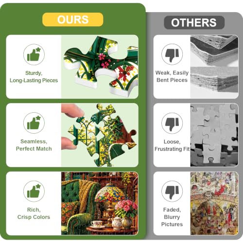 500 Piece Puzzle for Adults,Garden Books Library Jigsaw Puzzles 500 Pieces - color: Garden Library