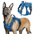 rabbitgoo Tactical Dog Harness for Large, No Pull Military Service Vest - color: Blue Camo, size: Large