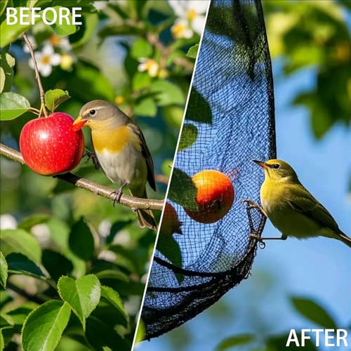 9 x 50 FT Bird Netting for Garden, 1" Square Mesh Size Heavy Duty Nylon Chicken Coop Netting for Blueberry Bushes, Fruit Trees and Vegetable Against Birds, Deer, Squirrels (9X50FT) - size: 9X50FT