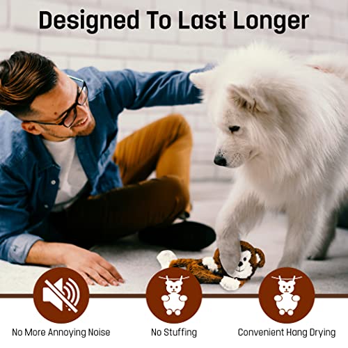 FGA MARKETPLACE Monkey Flat NO Stuffing NO Squeak Plush Dog Toy, Funny Style Will Entertain Your Pet for Hours, Recommended for Small and Medium Dog 21 INCH Long - color: MONKEY