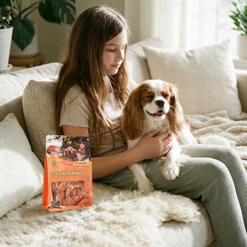 Chicken Jerky Rings Dog Treats with Taurine, Rawhide-Free, 10.6 oz