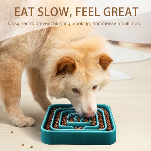 Slow Feeder Dog Bowls for Large Medium Dogs, Anti-Choking Slow Eating Maze Dog Food Bowl, Anti-Slip Slow Feeding Pet Puzzle Bowl,Green - color: green