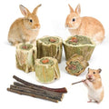 3.5oz Rabbit Chew Toys for Teeth，Bunny Papaya Wood Chew Toys Guinea Pig Treats with Apple Stick for Rabbits Guinea Pigs Hamsters Chinchillas Gerbils Prevent Teeth Overgrowth (3.5 oz, Fruit)
