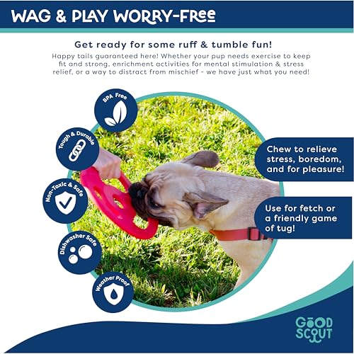 Scout Tugg Frisbee - Dog Toy for Tugging, Chewing & Fetch - Aggressive Chew Toy for Medium & Large Dogs - style: Tugg Frisbee