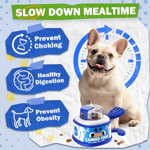 Dog Treat Dispenser Toy, Interactive Dog Enrichment Toy with Adjustable Food Opening, Step & Spin Puzzle Feeder for Mental Stimulation, Non-Slip Slow Feeder Toy for Small & Medium Dogs