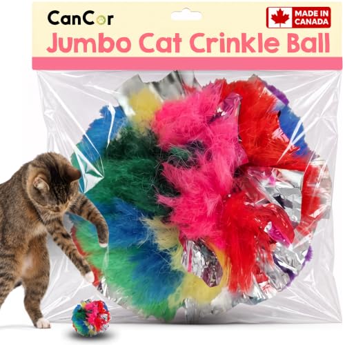 Jumbo Crinkle Balls for Cats – 3.5 Inch, 1 Pack - size: 3.5 inch (Pack of 1)