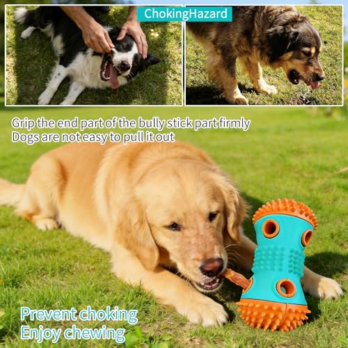 Dog Chew Toys 3 Pack, Squeaky Toy, Treat Dispensing Slow Feeder for Large and Medium Dog, Multifunctional Teeth Cleaning and Gum Massage (Dumbbell-Ball-Star) - color: Dumbbell-Ball-Star