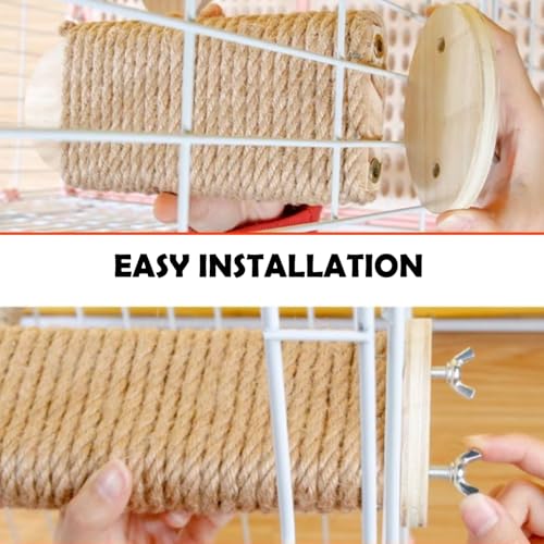 Cat Climbing Steps Scratching Tree - 2pcs Scratching Steps Sisal Hemp Cage Shelf Ladder Pets Perch Furniture Inside The cage with Install Screws (L) - size: L