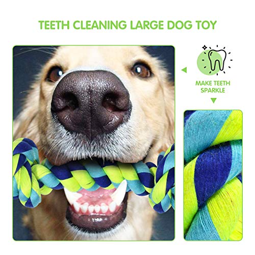 SHARLOVY Large Tough Chew Toys for Aggressive Chewers, 9 Pack Dog Rope Toys - color: 9 Packs, size: Large
