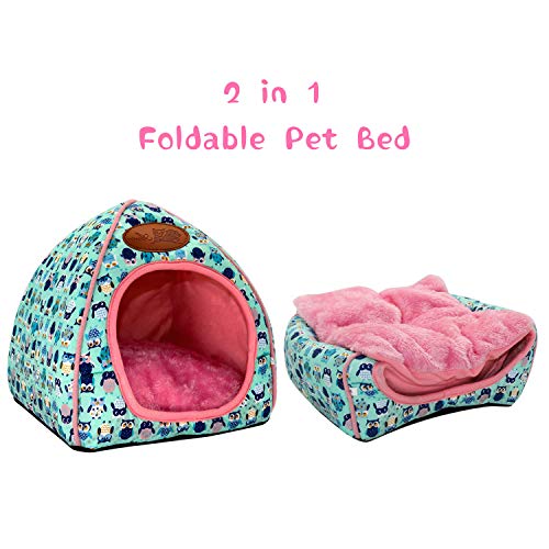 Guinea Pig Bed Hideout, Washable Hamster Cave for Small Animals - color: Navy Blue