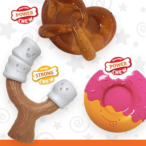 Nylabone Strong Chew Cute Dog Toy Bundle, Large, 3 Count - color: Donut, size: Large (Pack of 3)
