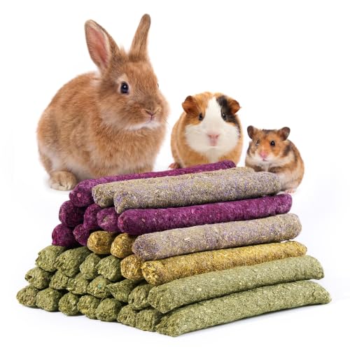 36pcs Rabbit Treats Chew Sticks Guinea Pig Toys Natural Timothy Grass Molar Teeth Sticks Bunny Hamster Chinchilla Small Animals - size: 36pcs treats