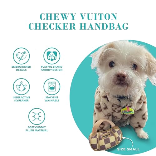 Haute Diggity Dog Chewy Vuiton Handbag Plush Dog Toy, Designer Parody Toy - color: Brown Handbag, size: X-Large