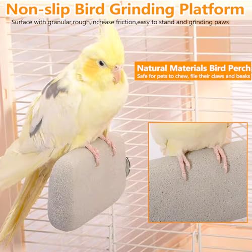 4Pcs Bird Beak Grinding Stone Lava Ledge Parrot Perch Stand Platform,Color - color: 4Pack Colorful | S & L