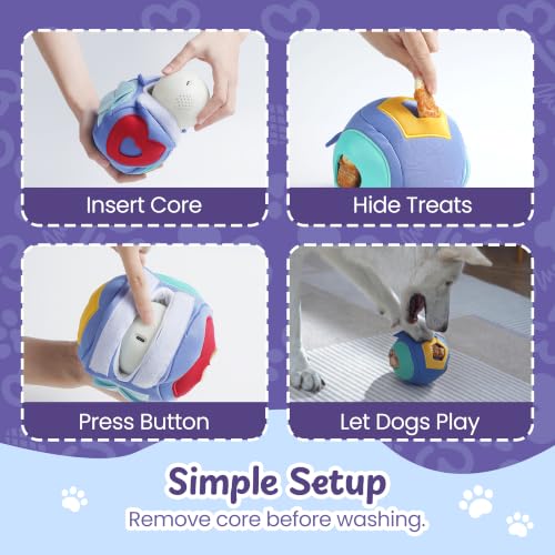 Interactive Dog Toy, Treat-Hiding Geo Bouncing Ball with Shape Pockets - style: Geo Ball