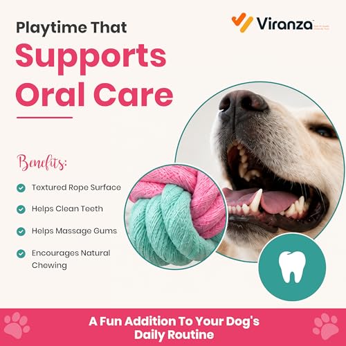 Dog Rope Toy 5 Pack, Durable Cotton Tug and Chew Toys for Puppy Teething, Training and Everyday Play, Woven from Soft Natural Cotton That Is Gentle on Growing Teeth, for Small and Medium Breed Dogs