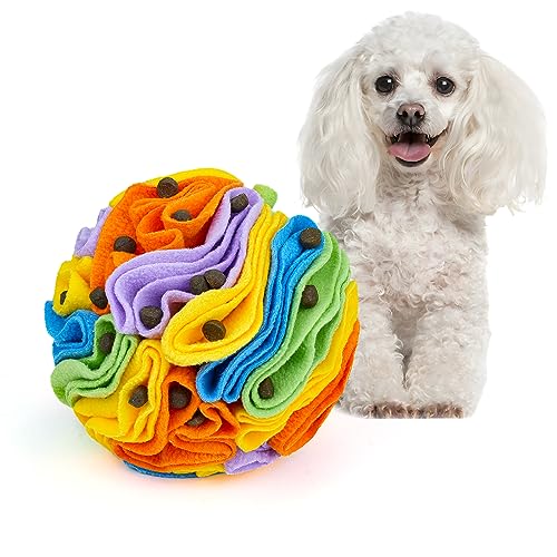Pet Snuffle Ball, Puzzle Sniffing Interactive Dog Ball for Blind Dogs Training Stress Relief Dog Enrichment Toys Treat Machine Washable (15cm, Sweet Purple) - color: Sweet purple, size: 15cm