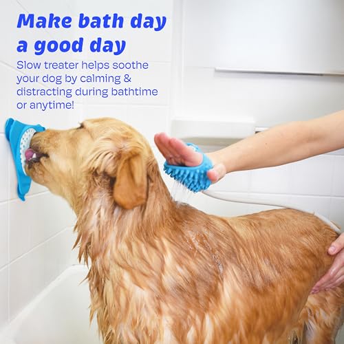 Aquapaw Silicone Dog Lick Mat - Suction Cup Slow Feeder Pad - Calming Bath Time Aid & Dog Grooming - Stress Relief & Pet Enrichment - Pack of 2 - XL & Small, Blue - size: 2-Pack XL & Small