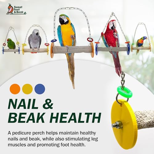 Sweet Feet and Beak Roll Bird Swing, Amazon Cockatoo, Large, Blue - color: Blue, size: 10.5" Large
