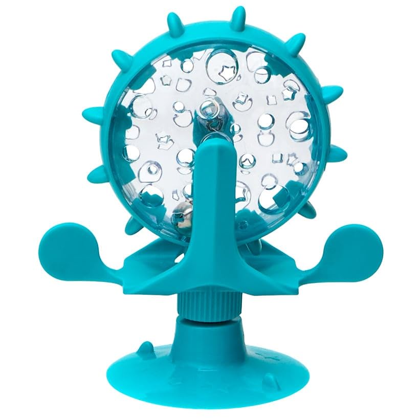 Lakeside Cat Spinning Windmill Treat Dispenser with Suction Cup