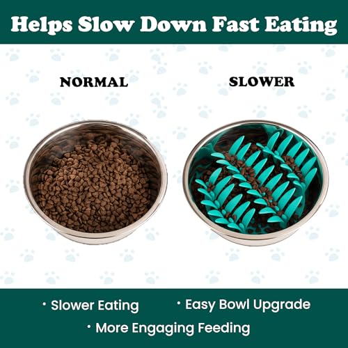 PEGGY11 Grass-Shaped Silicone Slow Feeder Insert for Dog Bowl - size: 5'' x 5''