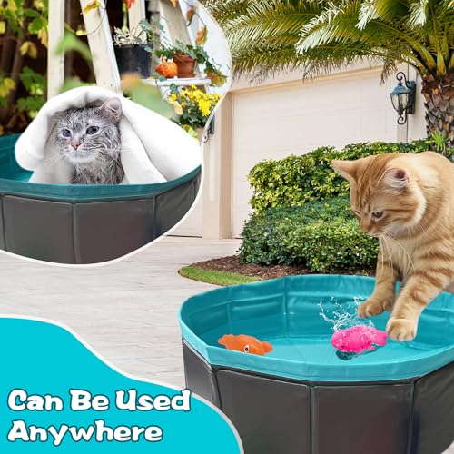 Cat Pool Toy, Cat Enrichment Toy, Portable Play Mat (1pcs Pool + 6pcs Toy)