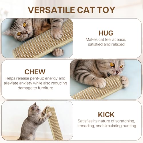 2 Pack 13.4 inch Sisal Pillow Catnip Toy for Cats with Silvervine Sticks, Cat Toys with A+ Organic Catnip Interactive Kicker Toy Scratch-Resistant Safe Chew Toy Teeth Cleaning for Indoor - size: 13.4 Inch x 3.7 Inch