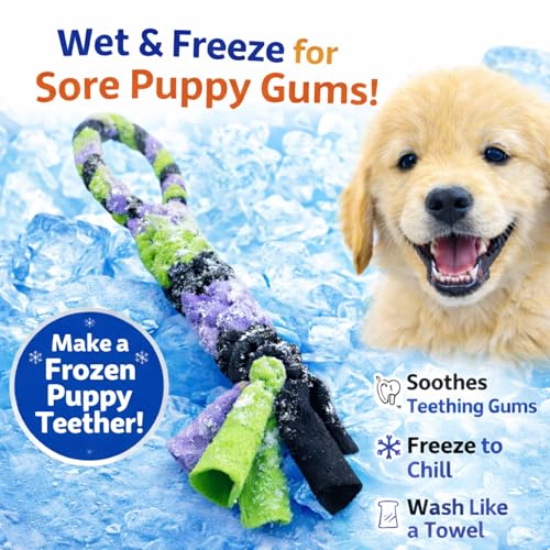 Patented Fleece Tug Toy for Dogs (Blue) - color: BLUE
