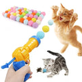 Mewlmart Interactive Cat Toys Cat Ball Launchers Enrichment Toys Pom Pom Balls50 Balls 1.2IN - size: 50 Pcs