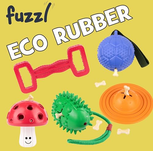Fuzzl Large Eco Rubber Tugger – Red - Long Lasting Dog Chew Toys for Aggressive Chewers Strong Dog Toy for Dogs Durable Puppy Toys