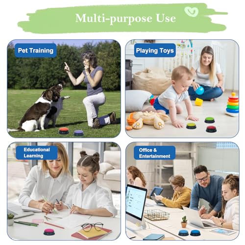 Gelabur Set of 8 Dog Buttons for Communication, Voice Recordable Buttons for Classroom, Dog Training Talking Buttons Starter Set, Pet Easy Speaking Buttons Tools