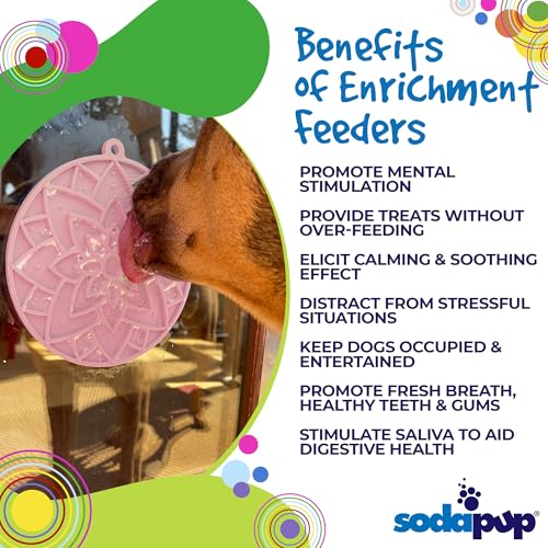 SodaPup Lotus eMat – Durable Enrichment Feeder Made in USA from Non-Toxic, Pet-Safe, Food Safe Rubber for Mental Stimulation, Avoiding Overfeeding, Fresh Breath, Digestive Health, Calming, & More - color: Lotus eMat Light Pink