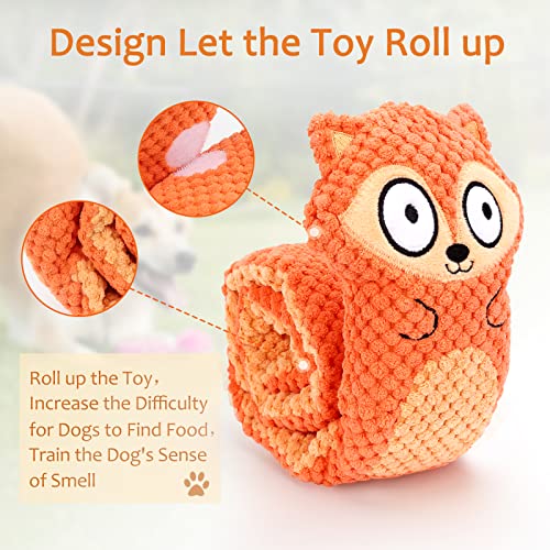 Letsmeet Squeak Dog Puzzle Toys IQ Training, Snuffle Toys Foraging Instinct Puppy Toys - style: Fox