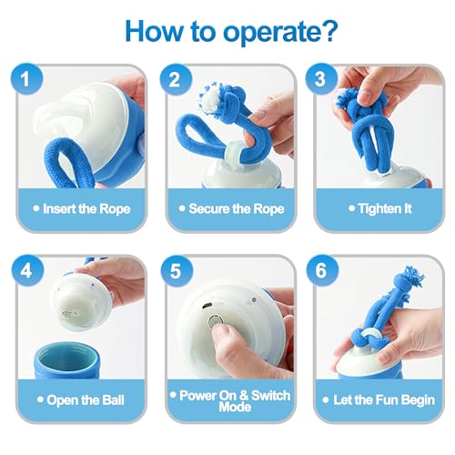 Interactive Dog Ball, Blue USB-C Rechargeable Rolling Toy