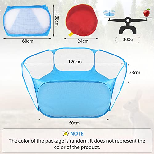 Rypet Guinea Pig Playpen Pop-Up, Outdoor Yard Fence for Small Pets,Blue - color: Blue, style: Open Top Playpen