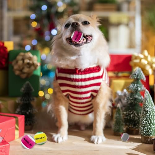 HOCTRAKA, NICERINC PET X-Small Dog Tennis Balls Dog Toys Ball 1.5" Pack of 12, Fit Ball Launchers - color: 3