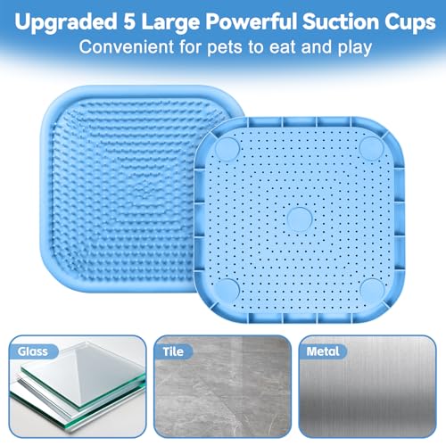 Snuffle Mat for Dogs 23.6" x 23.6" Silicone Large Slow Feeder Mat, Blue - color: Blue:23.6"x23.6"