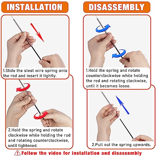 JXFUKAL Cat Toys- 2 in 1 Spring Cat Wand Toy with 2PCS Ultra-Long Cat Teaser, 4PCS Spring Steel Wire & 5PCS Feather Refills for Kitty Kitten Indoor Cats Accessories - color: CAT WAND TOY SET