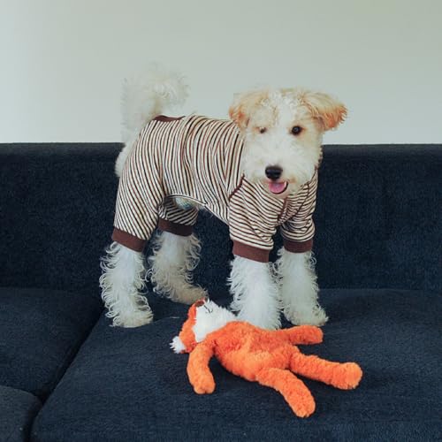 CHEWFFON Stuffless Fox Dog Toy, Squeaky & Crinkle Plush Treat Hiding Toy - style: Fox